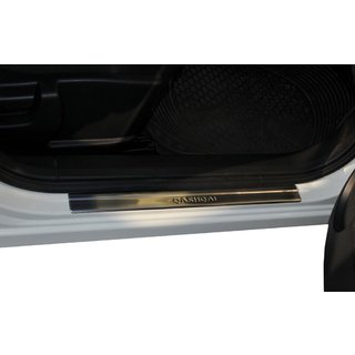 Накладки на пороги (Omsa, 4 шт, нерж.) Nissan Qashqai 2010-2014 рр. фото 1