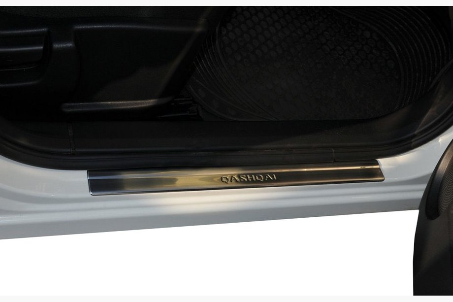 Nissan Qashqai 2010-2014 рр. Накладки на пороги (Omsa, 4 шт, нерж.) Image