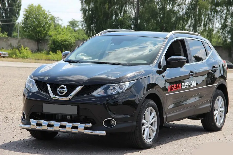 Nissan Qashqai 2014-2021 рр. Передній захист ST015 (нерж) Фото 1