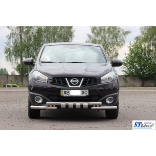 Передній вус ST009-15 (нерж.) Nissan Qashqai 2010-2014 рр. фото 2