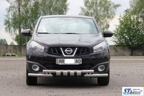 Nissan Qashqai 2010-2014 рр. Передній вус ST009-15 (нерж.) фото 2