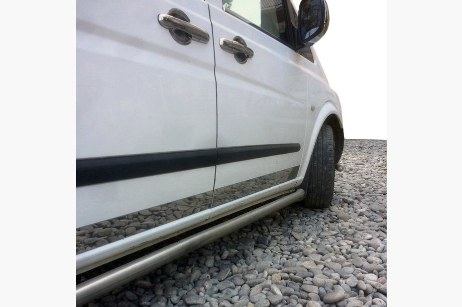 Mercedes Vito W639 2004-2014 рр. Молдинг дверний (на кант двері, 8 частин, нержавійка) Image