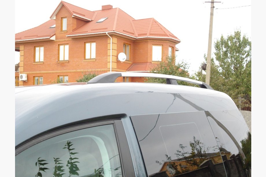 Volkswagen Caddy 2010-2015 рр. Рейлінги хром Максі база, Металеві ніжки Фото 2