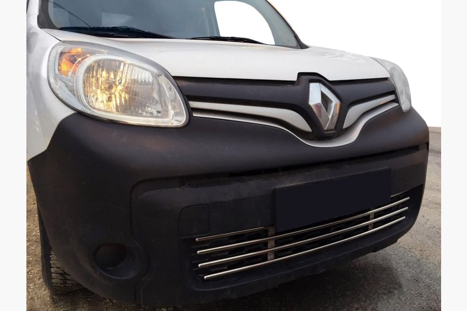 Renault Kangoo 2008-2020 рр. Цілісна решітка в бампер (нерж) Image