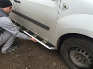 Renault Kangoo 2008-2020 рр. Бокові пороги Vison (2 шт., Алюміній ↗ нерж) фото 2