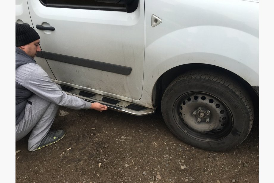 Renault Kangoo 2008-2020 рр. Бокові пороги Vison (2 шт., Алюміній ↗ нерж) Image