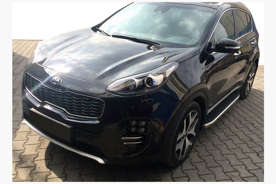 Kia Sportage 2010-2015 рр. Бокові пороги BlackLine (2 шт, алюміній) Image
