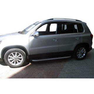 Бокові пороги BlackLine (2 шт, алюміній) Volkswagen Tiguan 2007-2016 рр. фото 1