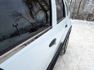 Dacia Duster 2008-2018 рр. Молдинг скла Чорний Хром (4 шт., нерж.) фото 1