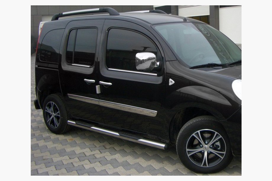 Renault Kangoo 2008-2020 рр. Бічні труби BB002 (2 шт., нерж.) 60 мм, коротка база
