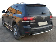 Volkswagen Touareg 2002-2010 рр. Задній захист AK002 (2 шт., нерж) фото 3