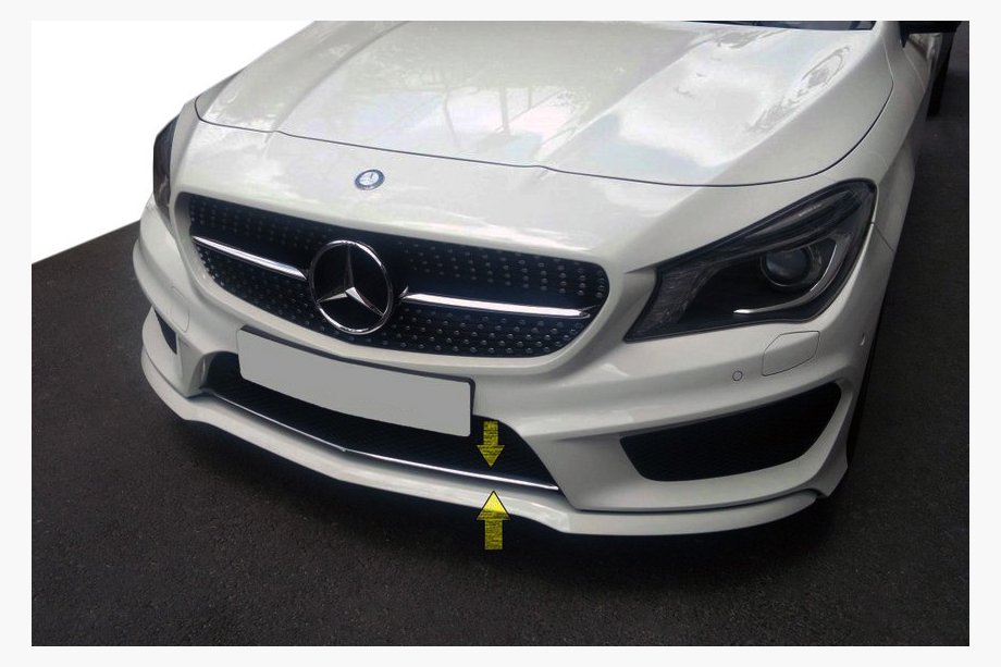 Mercedes CLA C117 2013-2019 рр. Накладка на решітку бампера (нерж) Image