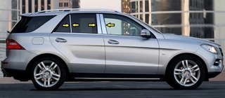 Mercedes GLE/ML сlass W166 2011-2018 рр. Молдинг дверних стійок (6 шт, нерж) фото 1