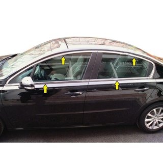 Повна окантовка вікон (Sedan, нерж) Peugeot 508 2010-2018 рр.