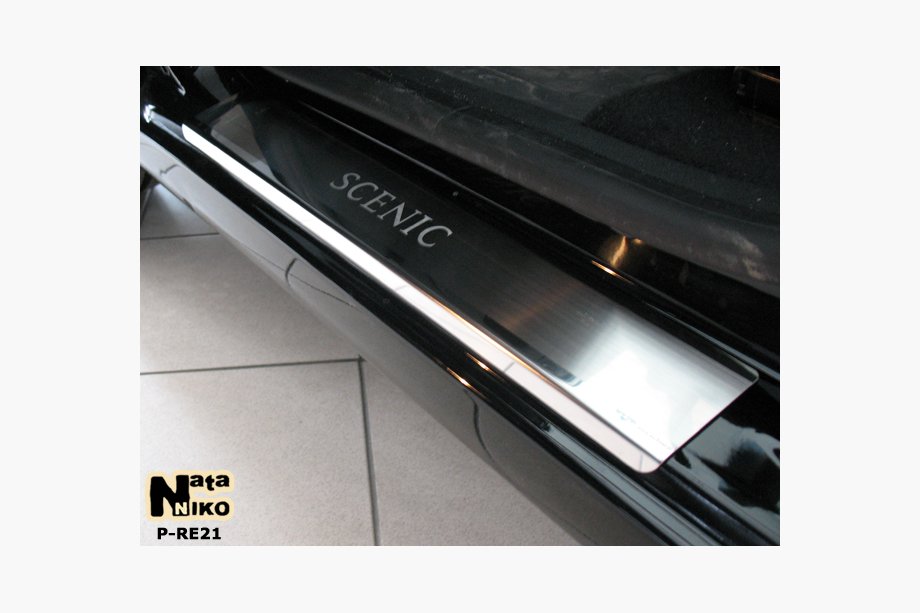 Renault Scenic/Grand 2009-2016 рр. Накладки на пороги Натанико (4 шт., нерж.) Фото 2