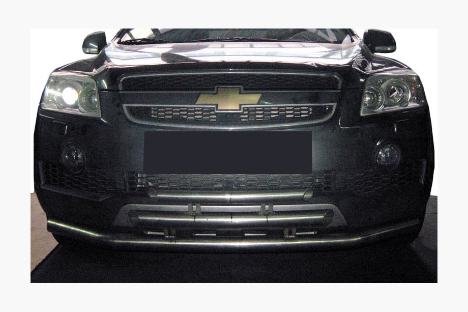 Chevrolet Captiva 2006-2019 рр. Передня потрійний захист (нерж.) Image