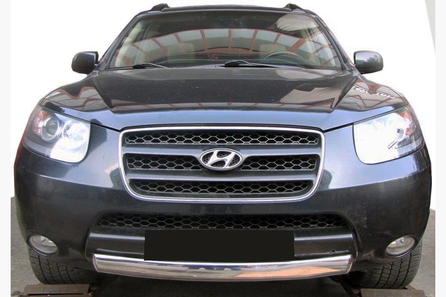 Hyundai Santa Fe 2 2006-2012 рр. Передній захист ST008-Oval (нерж.) Image