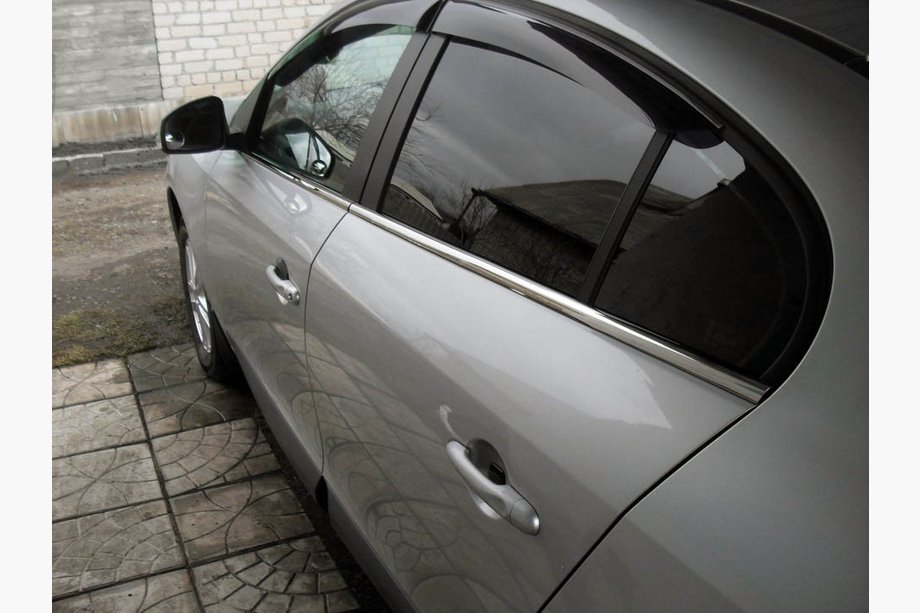 Renault Fluence 2009-2016 рр. Нижня окантовка стекол (4 шт, нерж) Carmos - турецька сталь Image
