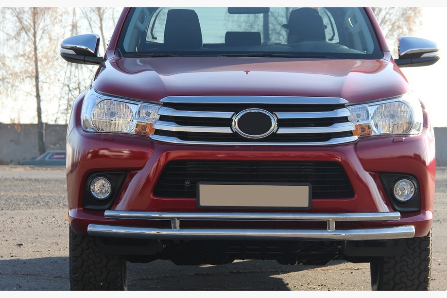 Toyota Hilux 2015- рр. Передній захист ST018 (нерж) Фото 6
