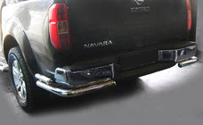 Nissan Navara 2006-2015 рр. Задній захист AK003-Подвійний (нерж) фото 1