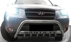 Hyundai Santa Fe 2 2006-2012 рр. Кенгурятник WT004 (нерж.) фото 3