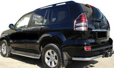 Toyota Land Cruiser Prado 120 2002-2009 рр. Задні куточки AK003 (2 шт., нерж) фото 1