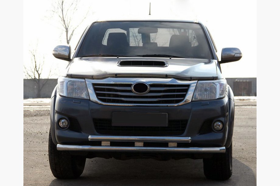 Toyota Hilux 2006-2015 рр. Передній захист ST014 (нерж.) Фото 1
