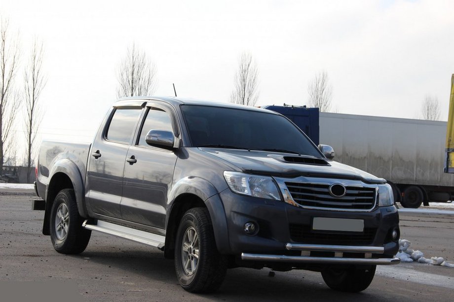 Toyota Hilux 2006-2015 рр. Передній захист ST014 (нерж.) Фото 4
