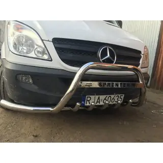Кенгурятник WT003-Plus (нерж.) Mercedes Sprinter W906 2006-2018 рр. фото 4
