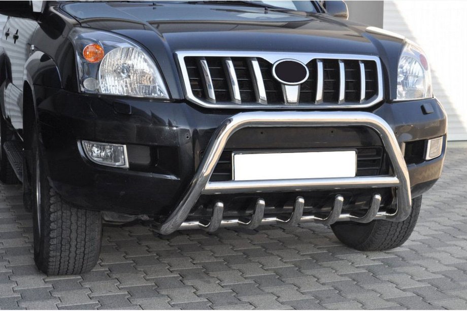 Toyota Land Cruiser Prado 120 2002-2009 рр. Кенгурятник низький WT003 (нерж) Image