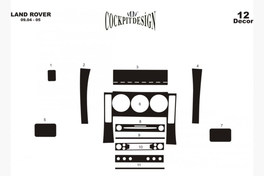 Land Rover Freelander I 1997-2006 рр. Накладки на панель (2004-2005, 12 частин) Image