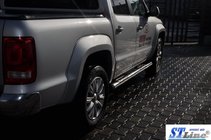 Volkswagen Amarok 2010-2022 рр. Бічні труби (2 шт., нерж) фото 2