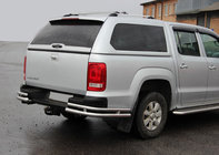 Volkswagen Amarok 2010-2022 рр. Задні куточки AK003-Double (2 шт., нерж) фото 1