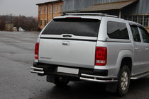 Volkswagen Amarok 2010-2022 рр. Задні куточки AK003-Double (2 шт., нерж) фото 2