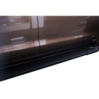 Бокові пороги Allmond Black (2 шт., алюміній) Volkswagen Amarok 2010-2022 рр. фото 1