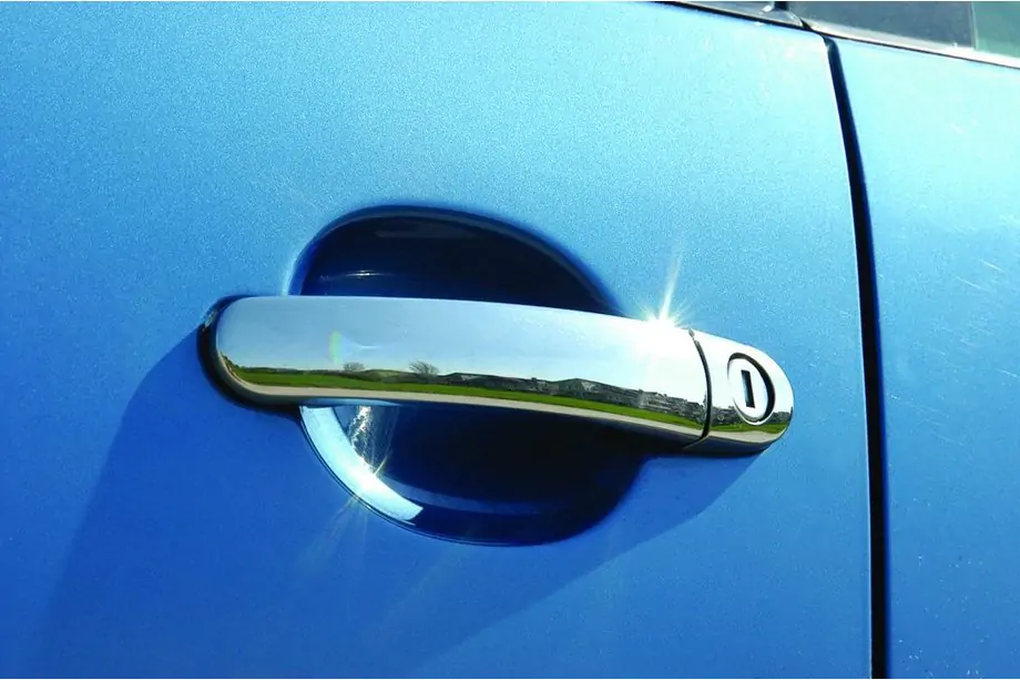 Skoda Roomster 2006-2015 рр. Накладки на ручки (2 шт., нерж) Carmos - Турецька сталь Фото 1