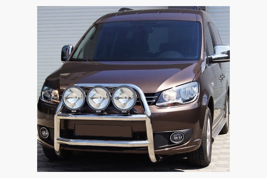 Volkswagen Caddy 2010-2015 рр. Кенгурятник WT016 (діаметр 60 мм, нерж) Image