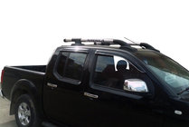Nissan Navara 2006-2015 рр. Рейлінги з перемичками (2 шт, Хром) фото 2