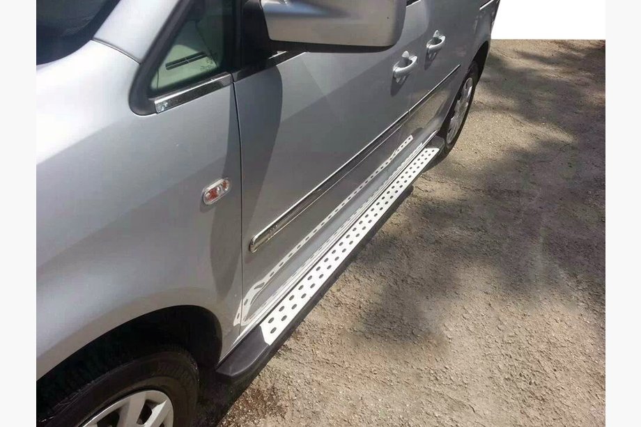Volkswagen Caddy 2010-2015 рр. Бокові пороги DOT-Line (2 шт., Алюм.) Image