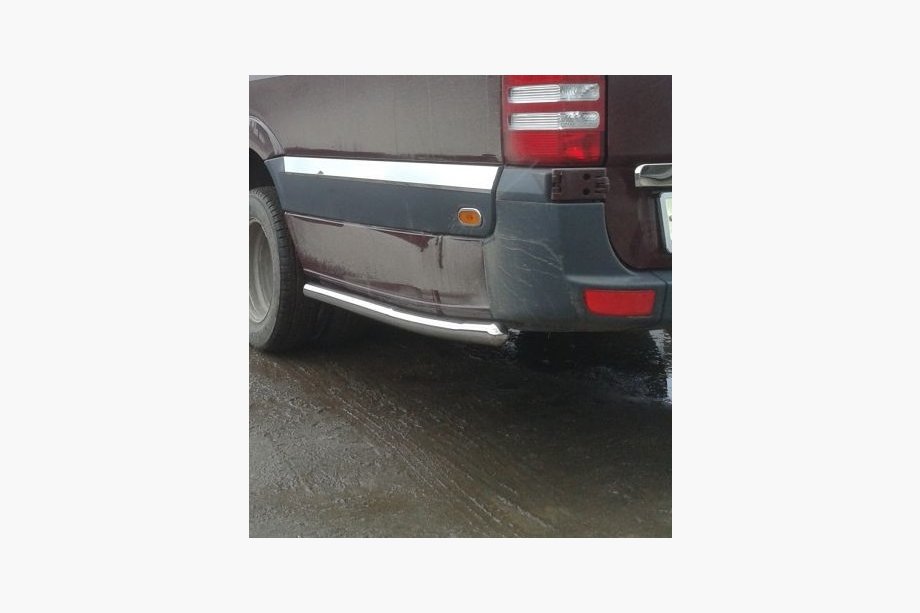 Volkswagen Crafter 2006-2016 рр. Бічні труби за заднім колесом (2 шт., нерж) Фото 5