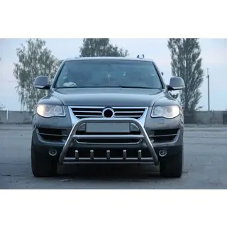 Кенгурятник WT003 Special (нерж) Volkswagen Touareg 2002-2010 рр. фото 4