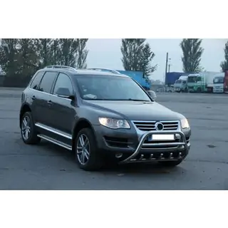 Кенгурятник WT003 Special (нерж) Volkswagen Touareg 2002-2010 рр. фото 2
