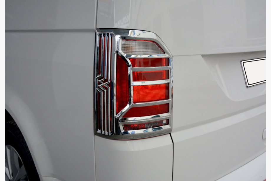 Volkswagen T6 2015-2024 рр. Окантовка на стопи OmsaLine (2 шт, Аbs хром) Image