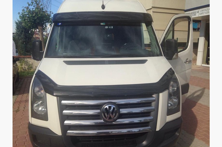Volkswagen Crafter 2006-2016 рр. Козирок на лобове скло на рамі V1 (чорний глянець, 5мм) Фото 2