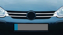 Volkswagen Golf 5 2003-2009 рр. Накладки на решітку вузькі (4 шт, нерж) фото 1
