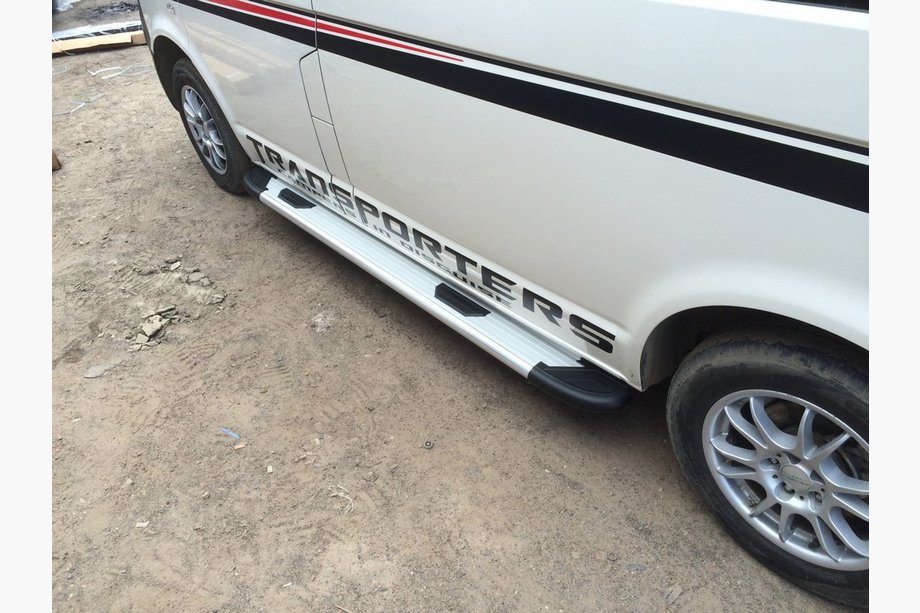 Volkswagen T5 Multivan 2003-2010 рр. Бокові пороги Bosphorus OLD Grey (2 шт., алюміній) Довга база Фото 4