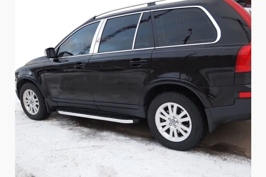 Volvo XC90 2002-2014 рр. Бокові пороги BlackLine (2 шт., алюміній) Image