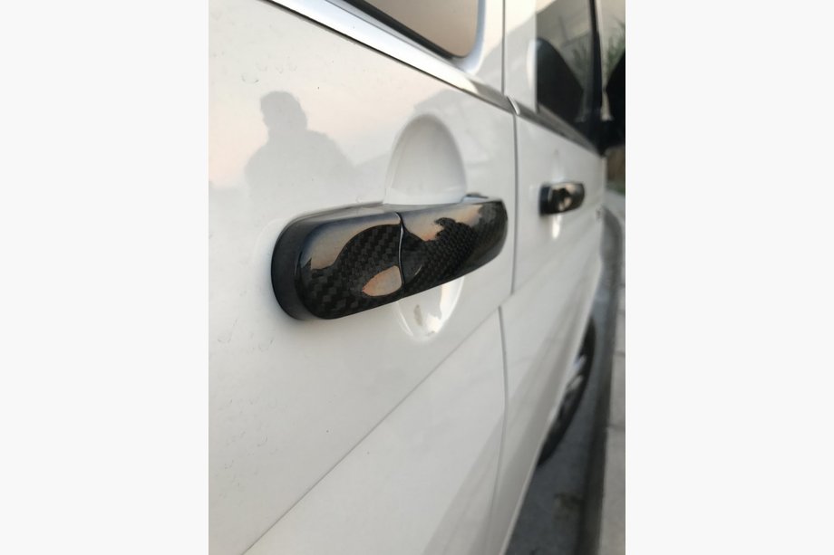 Volkswagen T5 Transporter 2003-2010 рр. Накладки на ручки (натуральний карбон) 4 ручки Фото 2