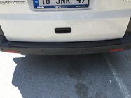 Volkswagen T5 Multivan 2003-2010 рр. Накладка на задній бампер з загином (Карбон) фото 1
