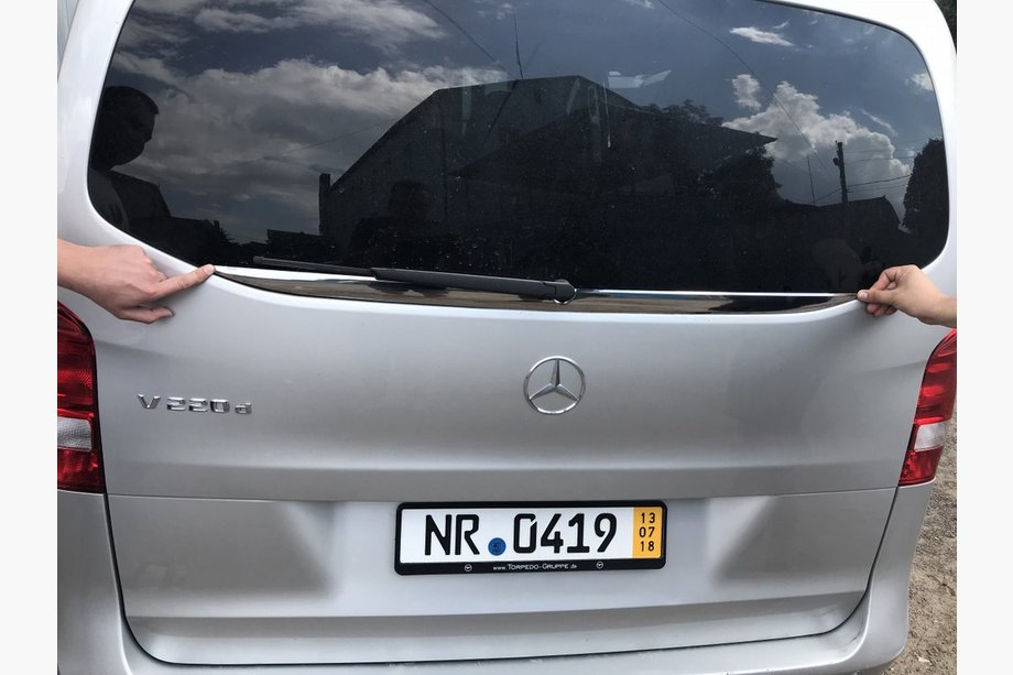 Mercedes Vito/V-class W447 2014- рр. Кромка заднього скла (мале скло) (нерж) Фото 2